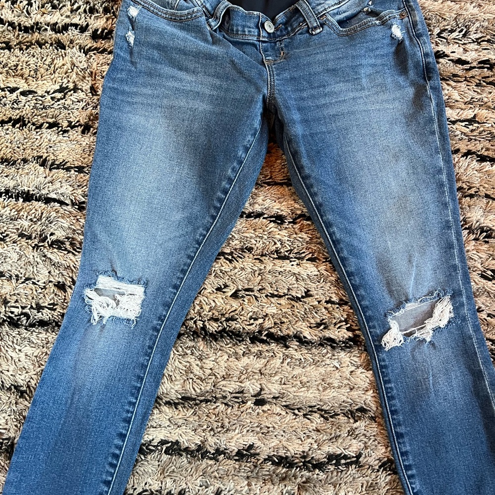 Women's Distressed Blue Denim Jeans